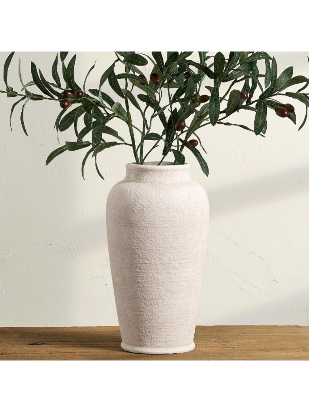 Rustic Large Ceramic Flower Vase - Tall Decorative Pottery for Home Decor, 12